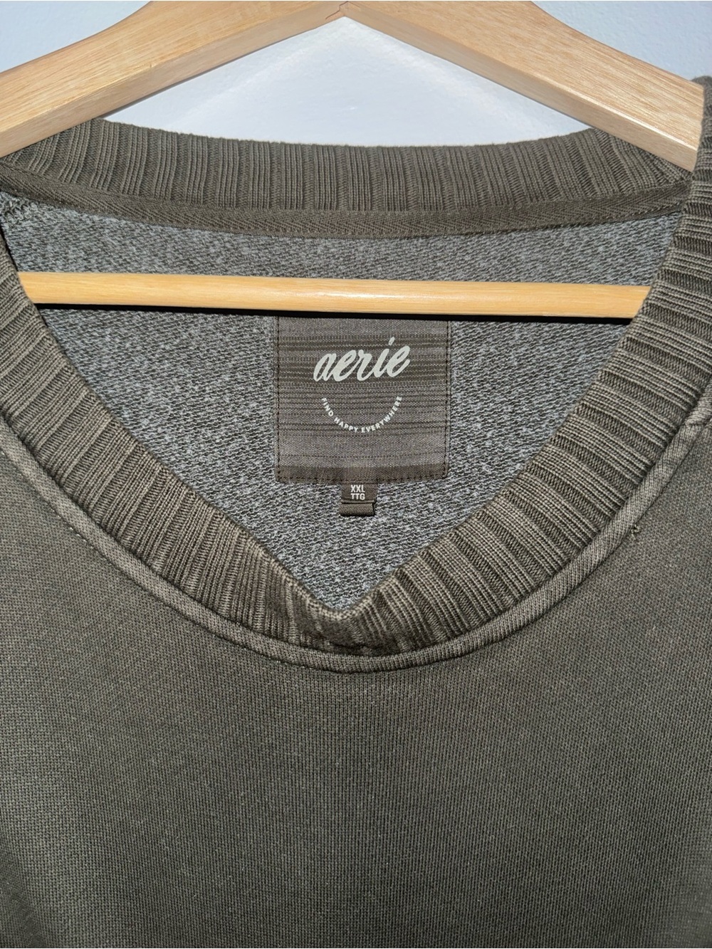 Aerie Women's Olive Crew Neck Sweater